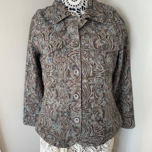 Jacket Blazer Women's Size Large Analogy Black Tan